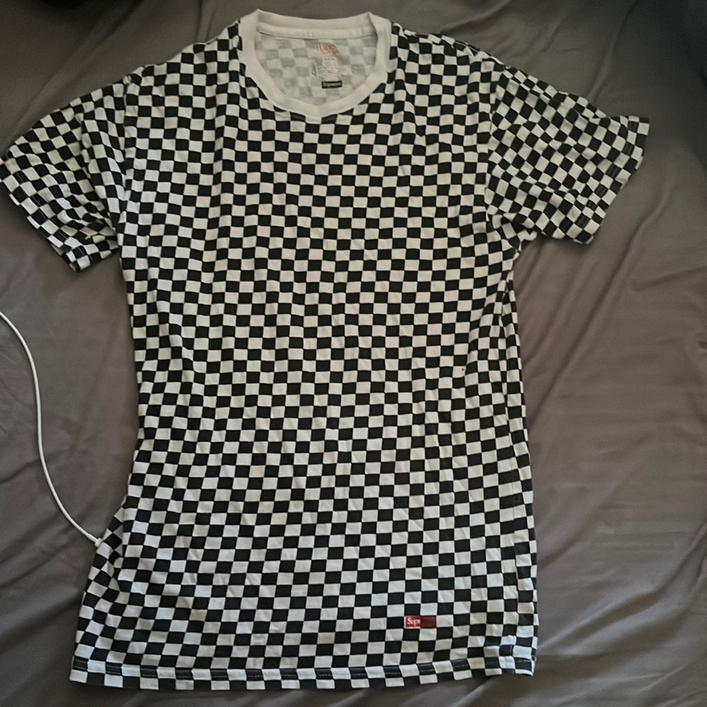 Supreme x Hanes Checkered T Shirt